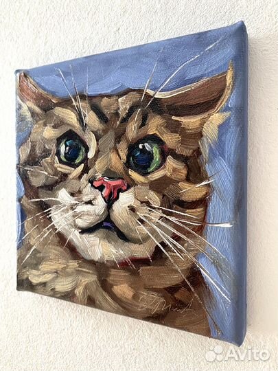 Картина маслом кошка кот котик