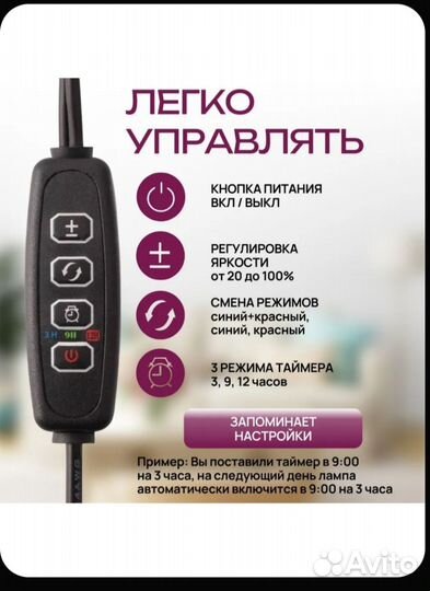 Фитолампа для растений на прищепке