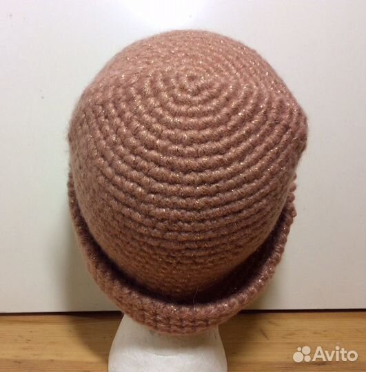 Вязаная шляпка с люрексом, размер 54-57, арт 168