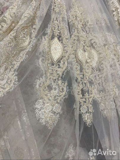 Итальянская штора тюль с медальоном 6.30см,жемчуг