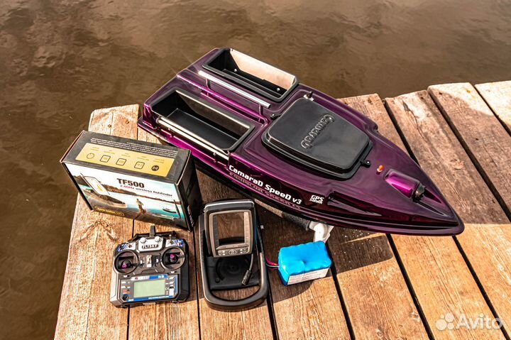 Прикормочный кораблик с автопилотом, эхолотом,25А