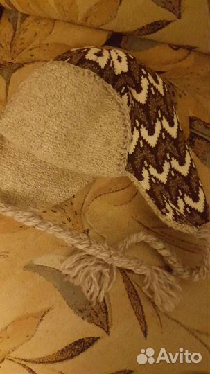 Шапка двойная с ушками,очень теплая