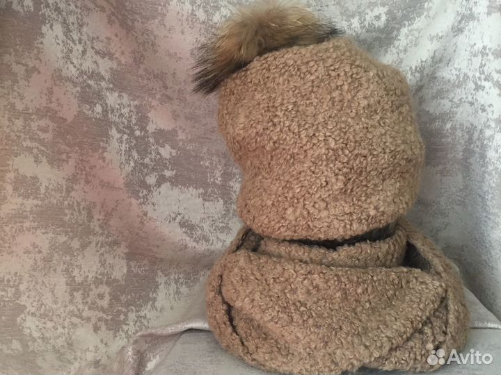 Комплект шапка и снуд женский зима