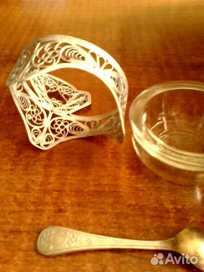 Мельхиоровая солонка СССР