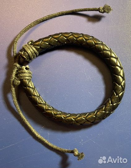 Мужской кожаный плетеный браслет