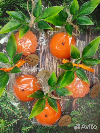 Мыло ручной работы мандарин на Новый Год