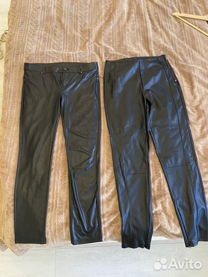 Черные кожанные брюки Calzedonia M