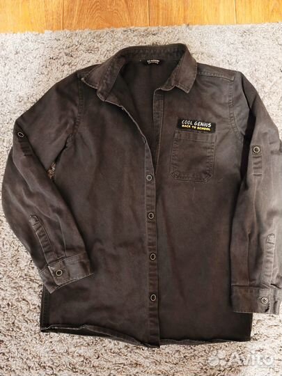 Рубашка черный джинс на мальчика 134-140, Waikiki