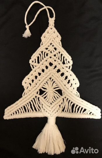 Панно макраме елка