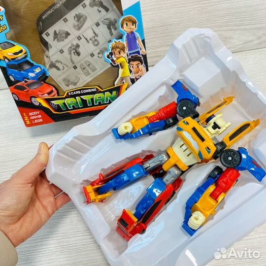 Тритан, робот трансформер тобот 3 в 1 сине-красный