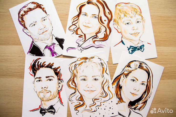 Портреты, скетчи, шаржи, художник на мероприятие