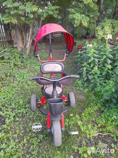 Велосипед трехколесный Kreiss с тентом Красный