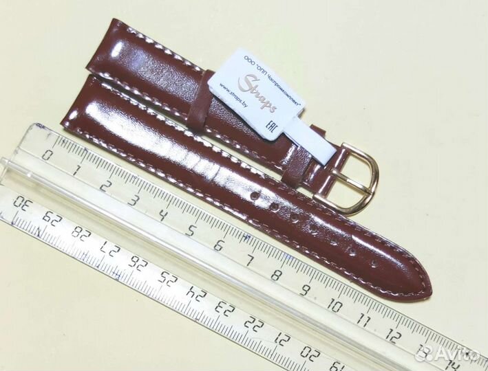 Ремешок д/часов 18мм кожа Straps Беларусь коричнев