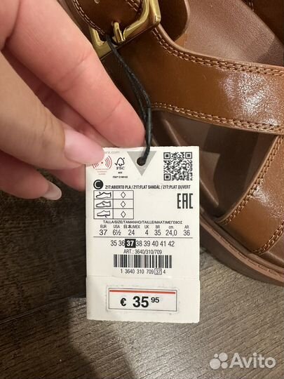 Сандалии zara 37