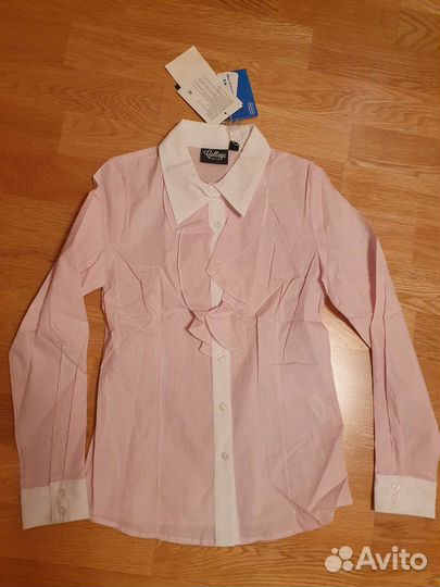 Блузка рубашка хб новая школьная разм 140-146 хб