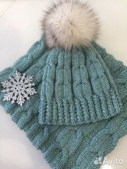 Шапочка и снуд ручной работы