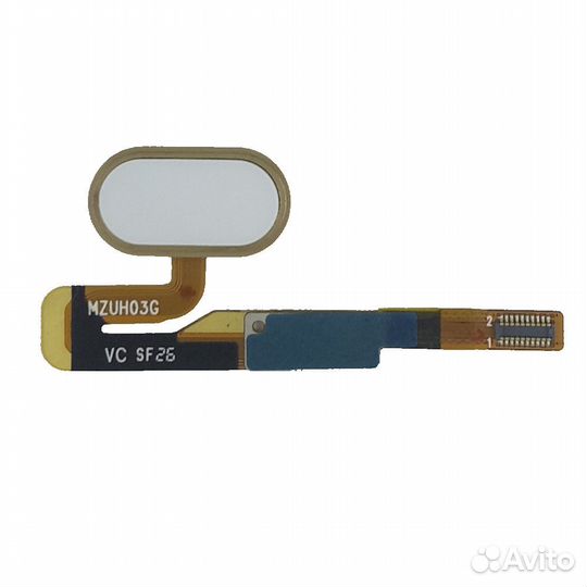 Кнопка Home для Meizu Pro 6 белая (рамка Gold)