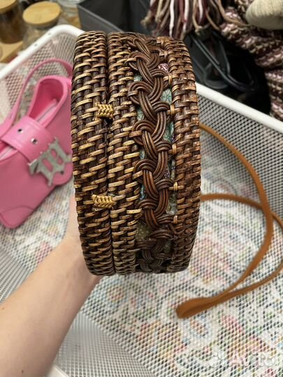 Сумка плетеная круглая