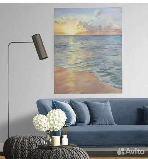 Картина, Рассвет, (Море).80*100см