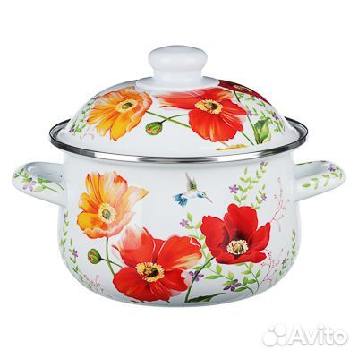 Vetta Букет Кастрюля эмалированная, 18см, 2,0л