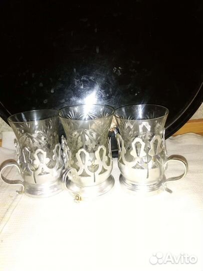 Хрусталь с подстаканником восточное чаепитие