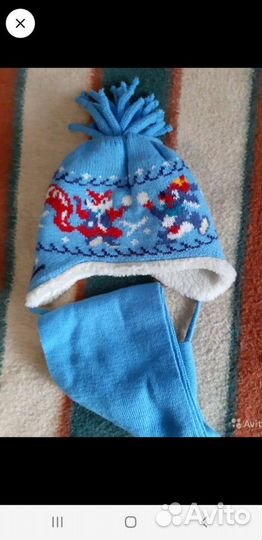 Шапка+шарф новые р.44-46