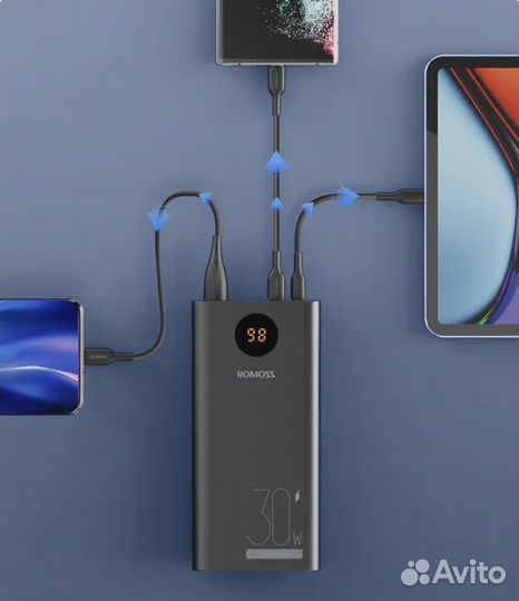 Power Bank внешний аккумулятор 30000 мАч 30W