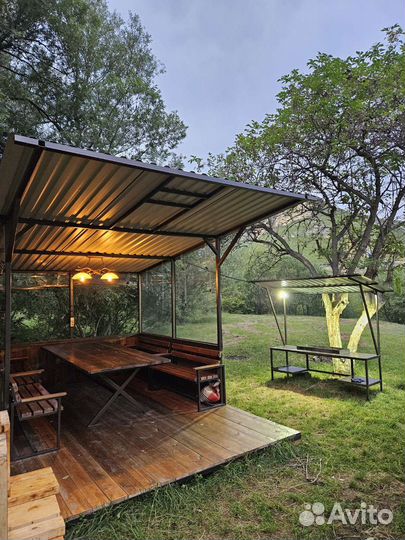 Аренда беседки с мангалом у речки