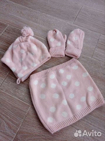 Комплект шапка, шарф,варежки H&M 98/104