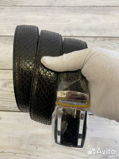 Мужской ремень из натуральной кожи питона