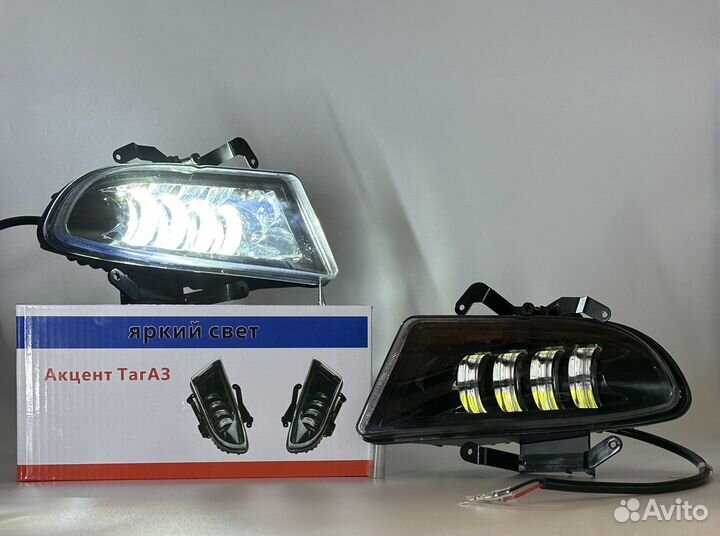 Противотуманные фары led на hyundai accent