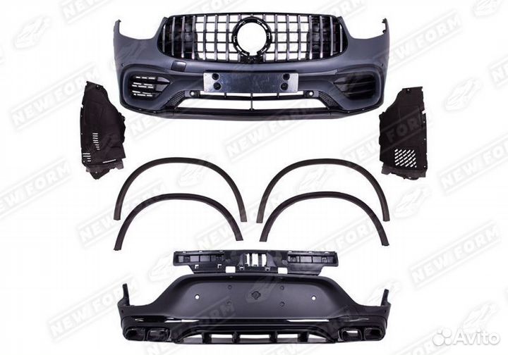 Обвес 63 AMG черный Mercedes GLC Coupe рестайлинг