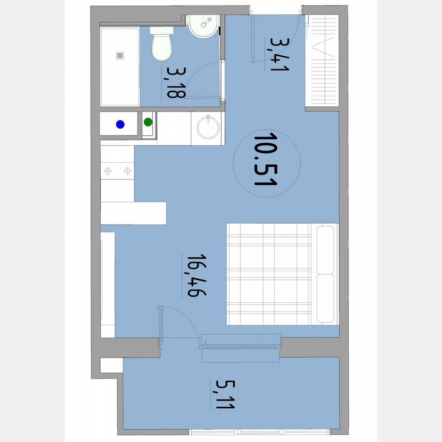 1-к. апартаменты, 28,2 м², 10/13 эт.