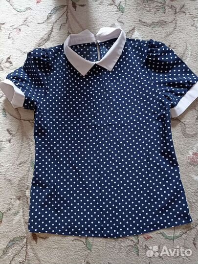 Блузка в горошек 10-12 лет 152см