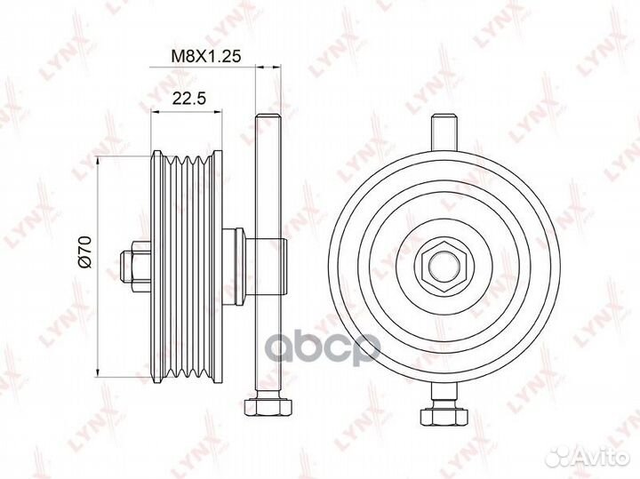 Ролик натяжной приводного ремня PB5042 lynxauto