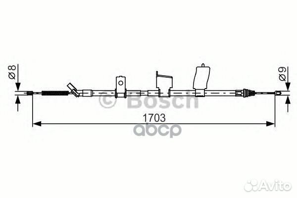 Трос ручного тормоза nissan qashqai 1703мм 1987
