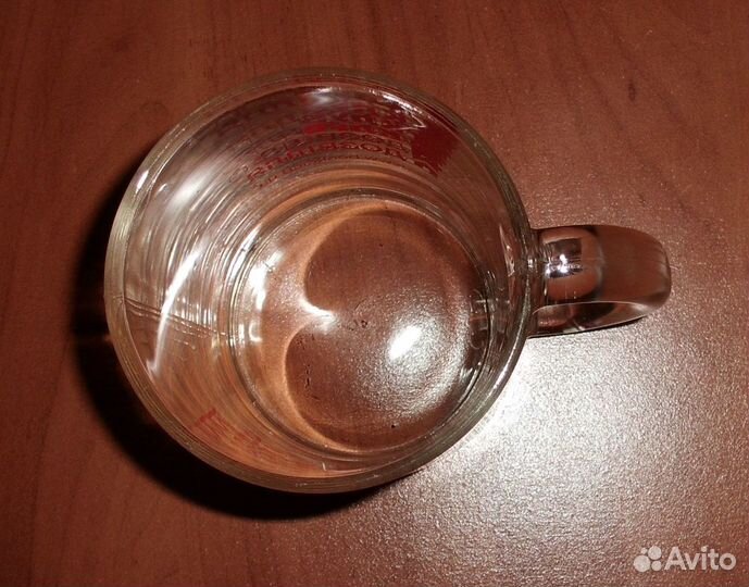 Кружка толстое прозрачное стекло высота 9.5 см