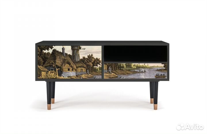 Тв-тумба T3 - Антрацит - Mill along a River