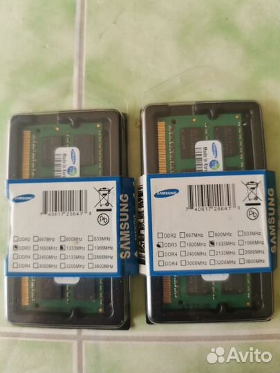 Оперативная память Samsung ddr3, 2*4 Gb1333. Новые