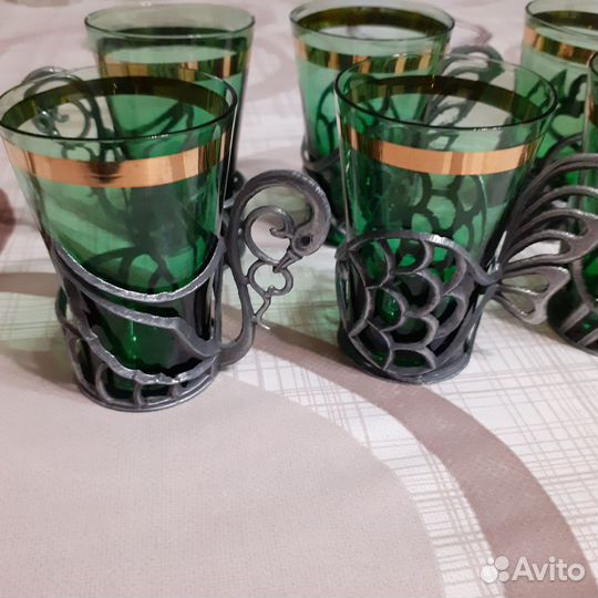 Стопки СССР с подстаканниками