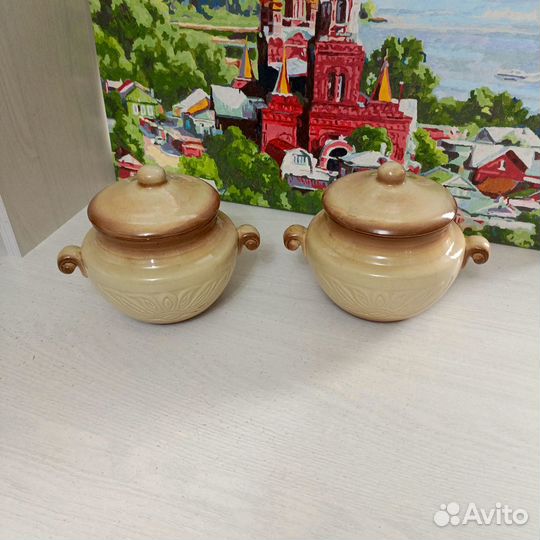 Горшочек керамический для запекания с крышкой СССР