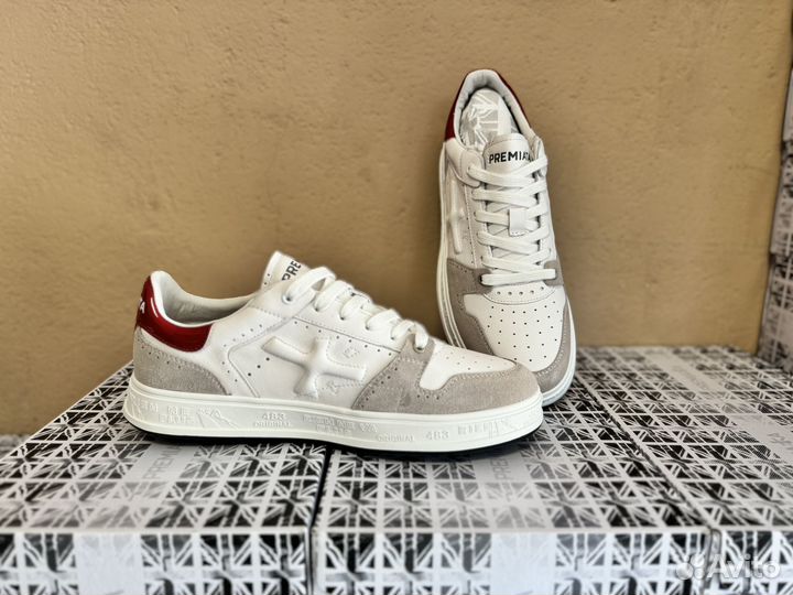 Оригинальные кожаные комбинированные Кеды Premiata