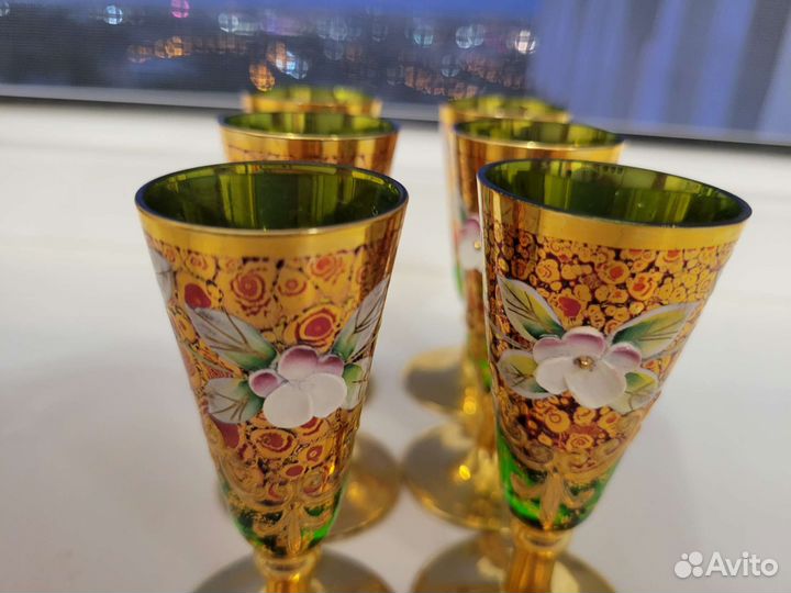 Рюмки богемия с лепкой