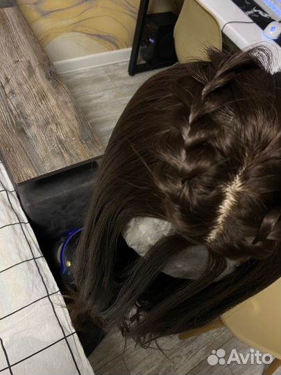 Парик из натуральных волос с имитацией кожи головы