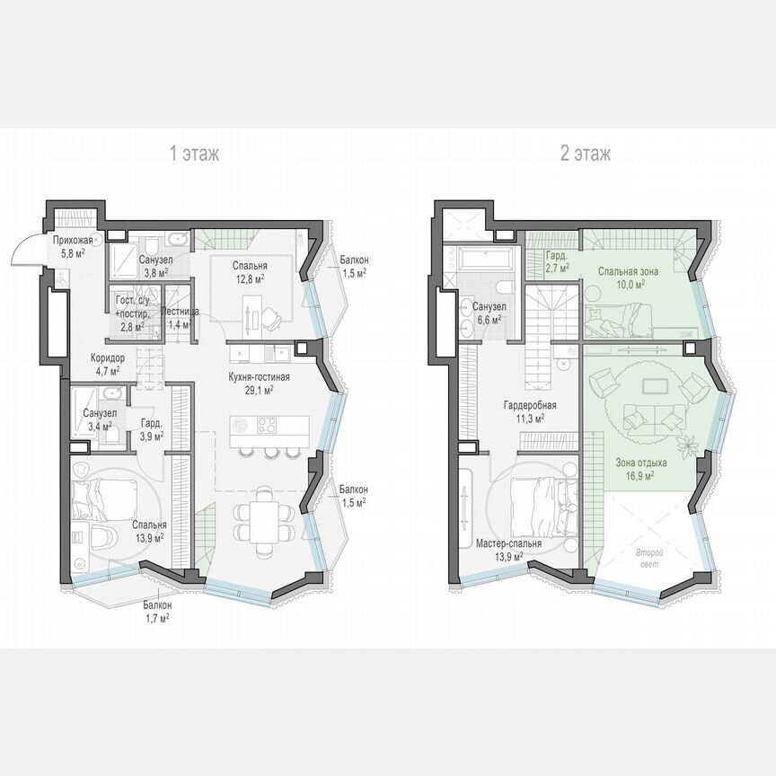 3-к. квартира, 112,8 м², 8/14 эт.