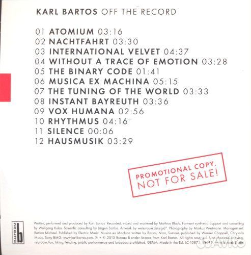 Karl Bartos - Off The Record (1 CD)