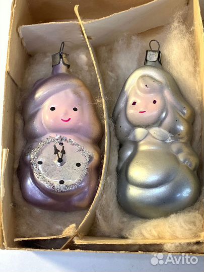 Набор елочных игрушек СССР золушка, стекло