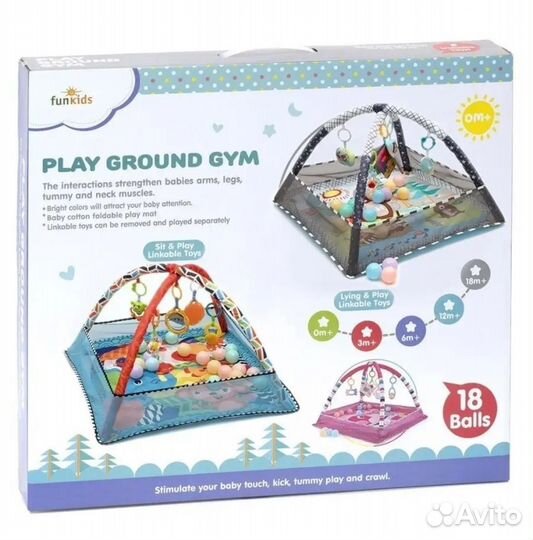 Детский развивающий коврик для новорожденных