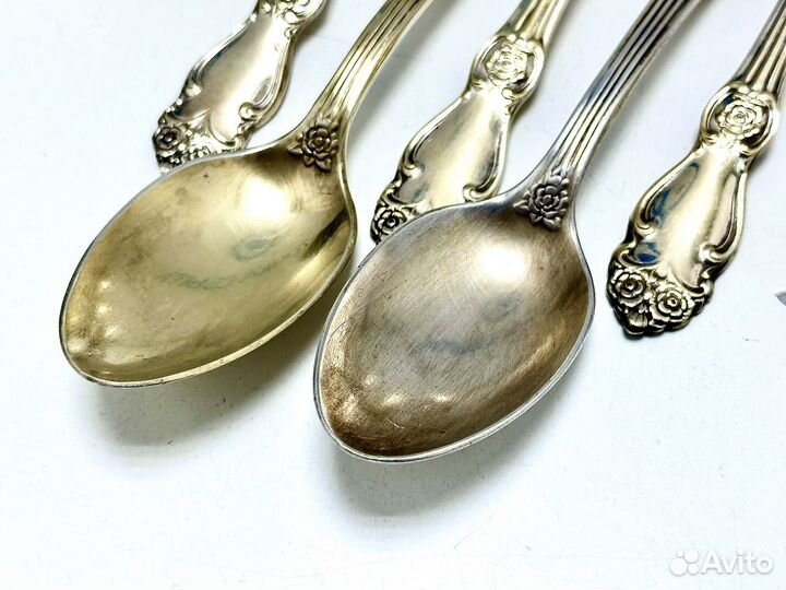 Набор Ложек Роза Мельхиор Золочение СССР