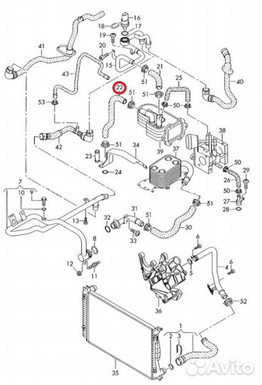 Патрубок системы охлаждения 2.7 TDI Audi A6 C6 A4